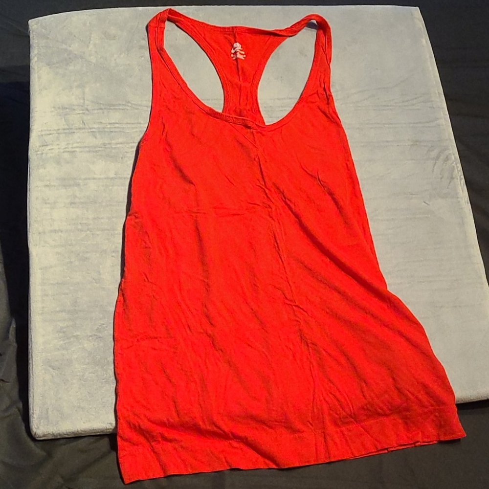 Red athletic tank top